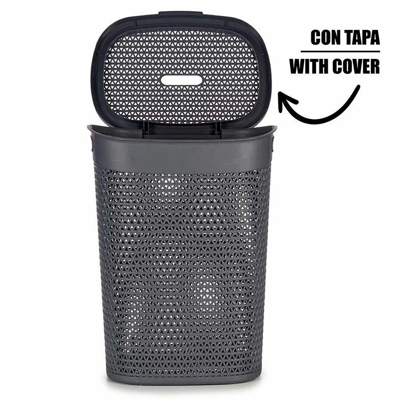 KIPIT - Cesto Roupa com Tampa Antracite 60L
