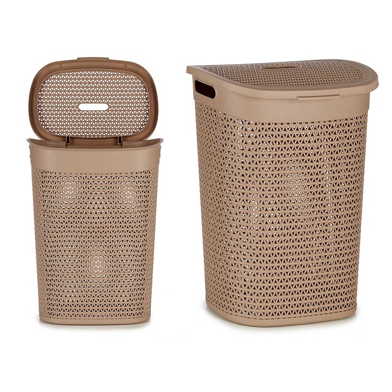 KIPIT - Cesto Roupa com Tampa Bege 60L