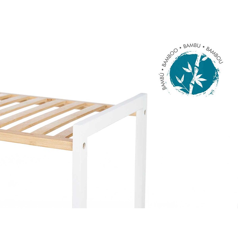 BERILO - Estante 3 Prateleiras Bambu Branca