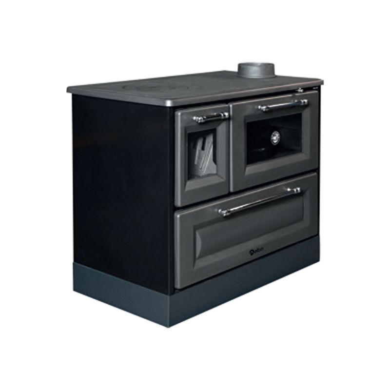 DELBA - FOGÃO A LENHA COM FORNO PRETO